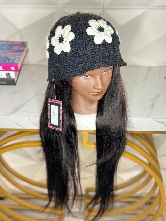 Flower - Knit Cap (Black)
