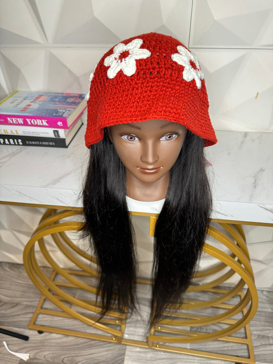 Flower - Knit Cap (Red)