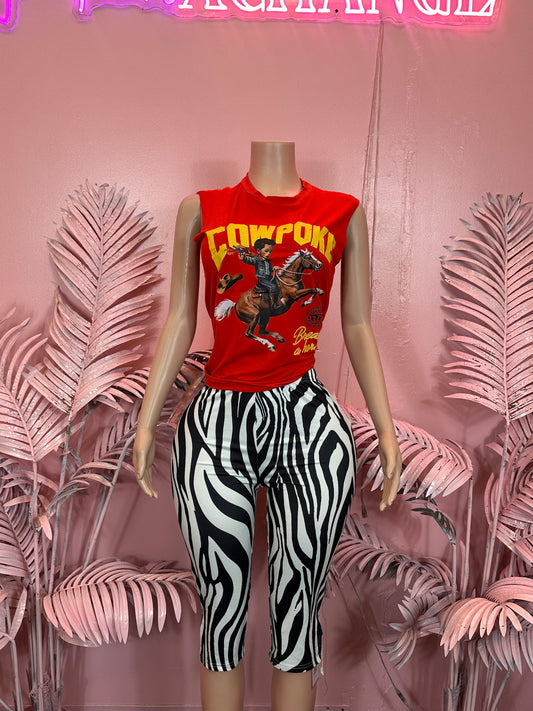 Zebra - Capri Bottoms