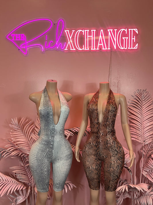 Snakeprint Wrap - Jumpsuit